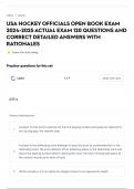 USA HOCKEY OFFICIALS OPEN BOOK EXAM 2024-2025 ACTUAL EXAM 120 QUESTIONS AND CORRECT DETAILED ANSWERS WITH RATIONALES