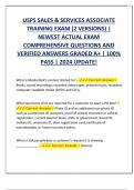 USPS SALES & SERVICES ASSOCIATE  TRAINING EXAM &lpar;2 VERSIONS&rpar; &vert;  NEWEST ACTUAL EXAM  COMPREHENSIVE QUESTIONS AND  VERIFIED ANSWERS GRADED A&plus; &vert; 100&percnt;  PASS &vert; 2024 UPDATE&excl;