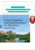 Solution Manual for Linear Algebra and Optimization for Machine Learning 1st Edition by Charu Aggarwal&comma; All 11 Chapters Covered&comma; Verified Latest Edition