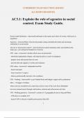 AC3&period;1&colon; Explain the role of agencies in social control&period; Exam Study Guide&period;