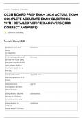 CCSH BOARD PREP EXAM 2024 ACTUAL EXAM COMPLETE ACCURATE EXAM QUESTIONS WITH DETAILED VERIFIED ANSWERS &lpar;100&percnt; CORRECTANSWERS&rpar;