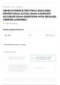 ABMDI EVIDENCE TEST FINAL EXAM 2024 NEWEST EXAM ACTUAL EXAM COMPLETE ACCURATE EXAM QUESTIONS WITH DETAILED VERIFIED ANSWERS (