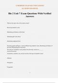 Bio 2 Unit 7 Exam Questions With Verified Answers