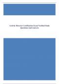 Activity Director Certification Exam Verified Study Questions And Answers