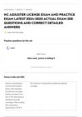 NC ADJUSTER LICENSE EXAM AND PRACTICE EXAM LATEST 2024-2025 ACTUAL EXAM 300 QUESTIONS AND CORRECT DETAILED ANSWERS