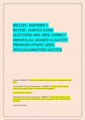BIOL235- MIDTERM 1 REVIEW &comma;VERIFIED EXAM QUESTIONS AND 100&percnt; CORRECT ANSWER&comma;ALL GRADED A&plus;&vert;LATEST PREMIUM UPDATE &lpar;2024-2025&rpar;&vert;GUARANTEED SUCCESS