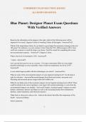 Blue Planet&colon; Designer Planet Exam Questions With Verified Answers