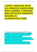 LATEST 2024&sol;2025 SPCE 619 UPDATED QUESTIONS WITH CORRECT VERIFIED AND DETAILED ANSWERS GRADED A&plus; GUARANTEED PASS