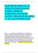 SEJPME II MODULE 19 UPDATED QUESTIONS WITH CORRECT  VERIFIED ANSWERS LATEST 2024&sol;2025 GRADED A&plus; GUARANTEED 