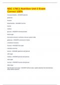 NSC 170C1 Nutrition Unit 2 Exam Correct 100&percnt;