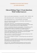 Edexcel Biology Paper 2 Exam Questions With Verified Answers