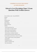 Edexcel a Level Psychology Paper 3 Exam Questions With Verified Answers