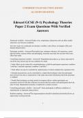 Edexcel GCSE &lpar;9-1&rpar; Psychology Theories Paper 2 Exam Questions With Verified Answers