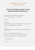 Edexcel GCSE Business Paper 2 Exam Questions With Verified Answers