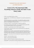 Exam 2 &lpar;Ch&period; 5-8&rpar; Abnormal Child Psychology Based on Wolfe and Mash&period; Exam Study Guide&period;