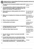 California Driver' License Written Test Practice Questions with Correct Verified Answers&sol; Rated A&plus;