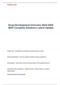 Drug Development Overview 2024-2025 With Complete Solutions Latest Update