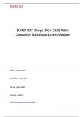 RXRS 407 Drugs 2024-2025 With Complete Solutions Latest Update