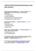 TEXAS SAE Real Estate Brokerage exam with answers