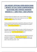 USA HOCKEY OFFICIALS OPEN BOOK EXAM  &vert; NEWEST ACTUAL EXAM COMPREHENSIVE  QUESTIONS AND VERIFIED ANSWERS  GRADED A&plus; &vert; 100&percnt; PASS &vert; 2024 UPDATE&excl;