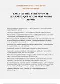 EMTP 100 Final Exam Review JB LEARNING QUESTIONS With Verified Answers