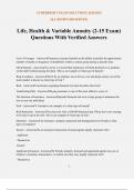 Life&comma; Health & Variable Annuity &lpar;2-15 Exam&rpar; Questions With Verified Answers