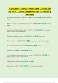 The Great Gatsby Final Exam UPDATED  ACTUAL Exam Questions and CORRECT  Answers