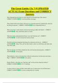 The Great Gatsby Ch&period; 7-9 UPDATED  ACTUAL Exam Questions and CORRECT  Answers