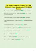 The Great Gatsby Unit Exam UPDATED  ACTUAL Exam Questions and CORRECT  Answers