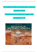 TEST BANK for Behavior Modification&colon; What It Is and How To Do It 12th Edition by Garry Martin & Joseph J&period; Pear&period; All Chapters 1 - 29 