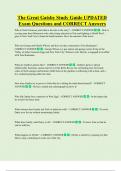 The Great Gatsby Study Guide UPDATED  Exam Questions and CORRECT Answers