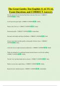 The Great Gatsby Test English 11 ACTUAL  Exam Questions and CORRECT Answers