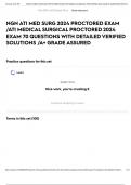 NGN ATI MED SURG 2024 PROCTORED EXAM &sol;ATI MEDICAL SURGICAL PROCTORED 2024 EXAM 70 QUESTIONS WITH DETAILED VERIFIED SOLUTIONS &sol;A&plus; GRADE ASSURED