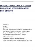 PCB 3063 FINAL EXAM 2025 LATEST FALL-SPRING 100- GUARANTEED PASS GENETICS &period;pdf