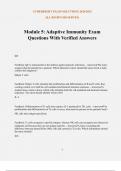 Module 5&colon; Adaptive Immunity Exam Questions With Verified Answers