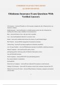 Oklahoma Insurance Exam Questions With Verified Answer