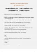 Oklahoma Insurance Exam &lpar;Life insurance&rpar; Questions With Verified Answers
