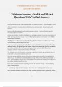 Oklahoma insurance health and life test Questions With Verified Answers