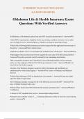 Oklahoma Life & Health Insurance Exam Questions With Verified Answers