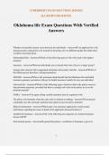Oklahoma life Exam Questions With Verified Answers