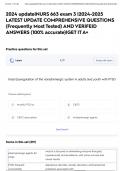 2024 update&vert;NURS 663 exam 3 &vert;2024-2025 LATEST UPDATE COMPREHENSIVE QUESTIONS &lpar;Frequently Most Tested&rpar; AND VERIFEID ANSWERS &lpar;100&percnt; accurate&rpar;&vert;GET IT A&plus;