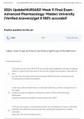 2024 Update&vert;NURS6521 Week 11 Final Exam &colon; Advanced Pharmacology&colon; Walden University &lpar;Verified Answers&rpar;&sol;get it 100&percnt; accurate&excl;&excl;