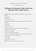 Oklahoma &lpar;Life Insurance Only&rpar; Final Exam Questions With Verified Answers