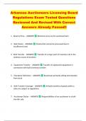 Arkansas Auctioneers Licensing Board  Regulations Exam Tested Questions  Reviewed And Revised With Correct  Answers Already Passed&excl;&excl; 