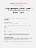 Property and Casualty Insurance Producer &ndash; Oklahoma Exam Questions With Verified Answers