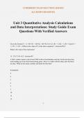 Unit 3 Quantitative Analysis Calculations and Data Interpretations&colon; Study Guide Exam Questions With Verified Answers