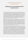 Reading Teas 7 Exam Questions With Verified Answers