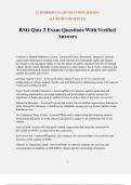 RSO Quiz 2 Exam Questions With Verified Answers