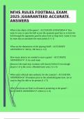 NFHS RULES FOOTBALL EXAM 2025 &vert;GUARANTEED ACCURATE ANSWERS