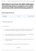 2024&sol;25&vert;ACLS AHA Post-Test &vert;2024-2025 latest version&vert;Comprehensive questions and verified answers&sol;accurate solutions&vert;Already graded A&plus;